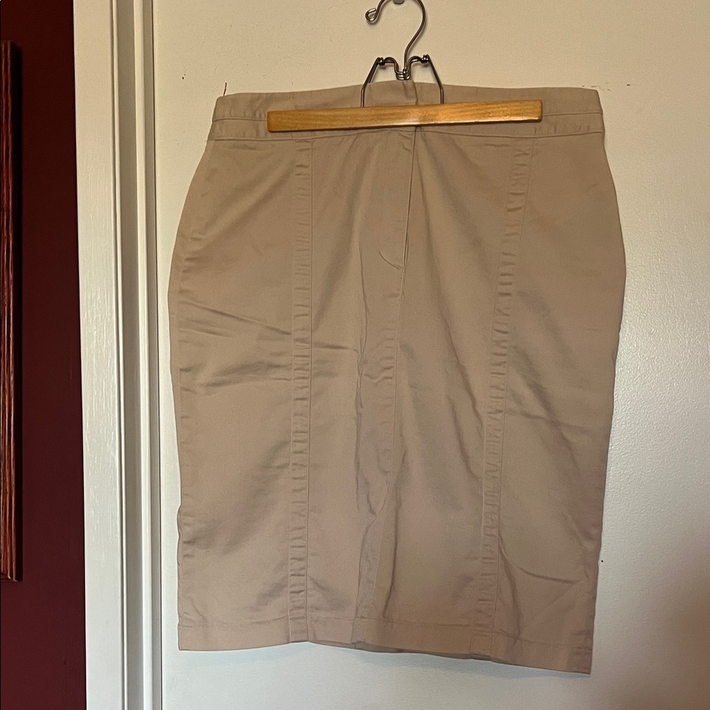 Mexx Vintage Light Beige Pencil Skirt, Soft Stretchy, Comfy Classic Look